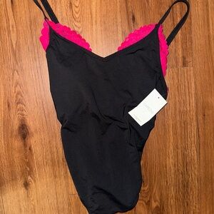Capezio Black and Pink Chemise with V-Neck